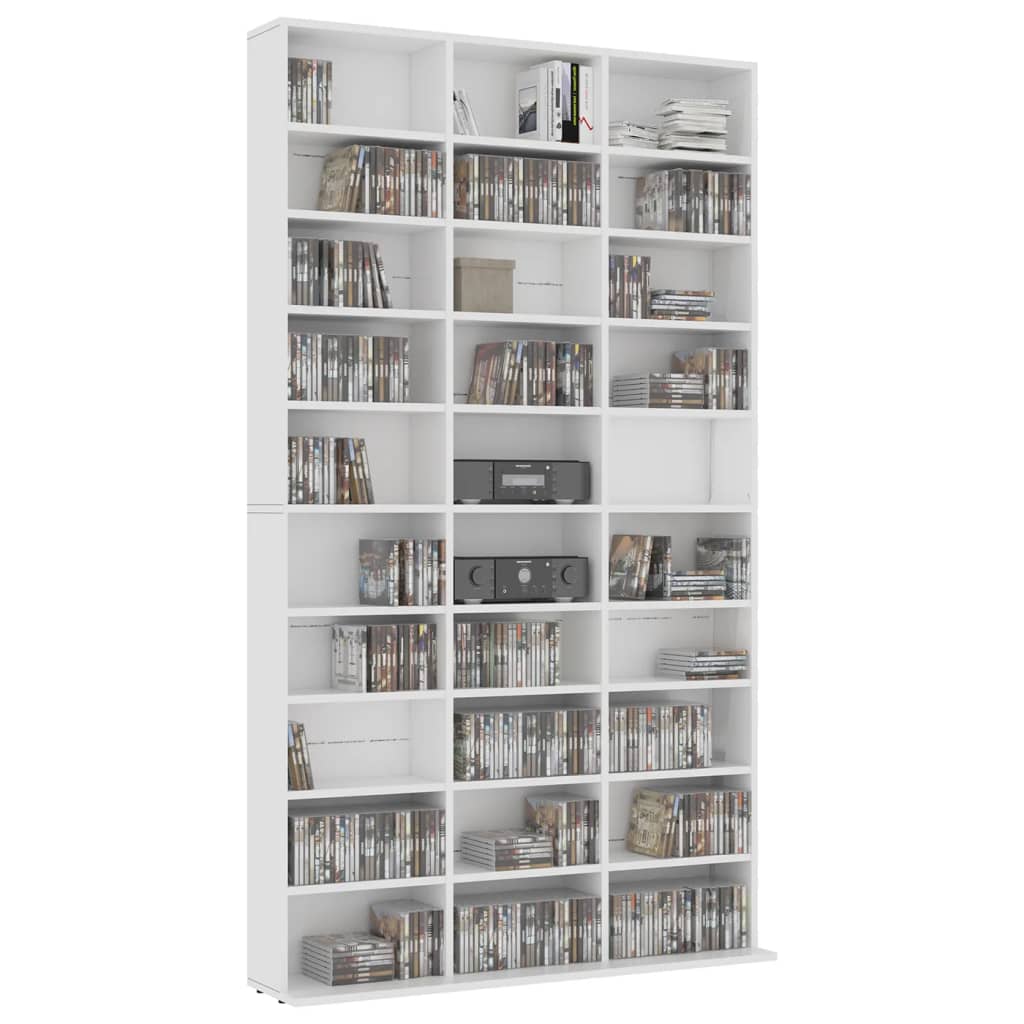NNEVL CD Cabinet White 102x16x177.5 cm Engineered Wood