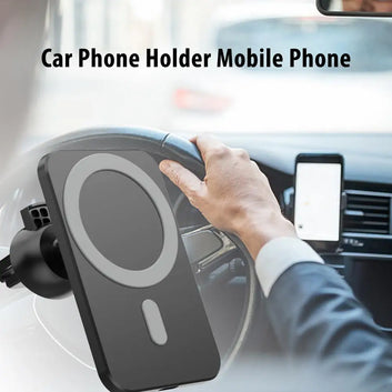 Chargeur de voiture sans fil MagSafe – Support magnétique pour téléphone avec charge rapide USB-C