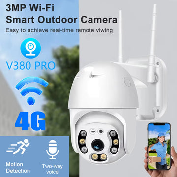 3MP HD 4G Outdoor Security Camera – WiFi-Free, Night Vision & Two-Way Audio