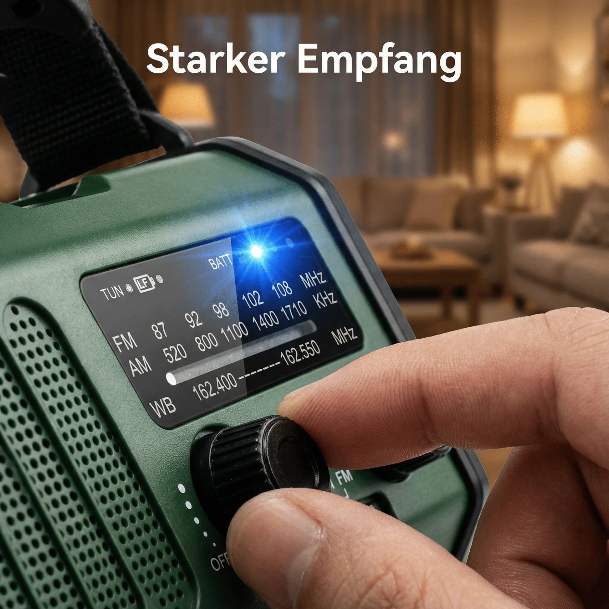 Emergency radio with crank & solar, 10000mAh power bank, flashlight & compass, FM/AM/WB, portable for outdoor use Digispots