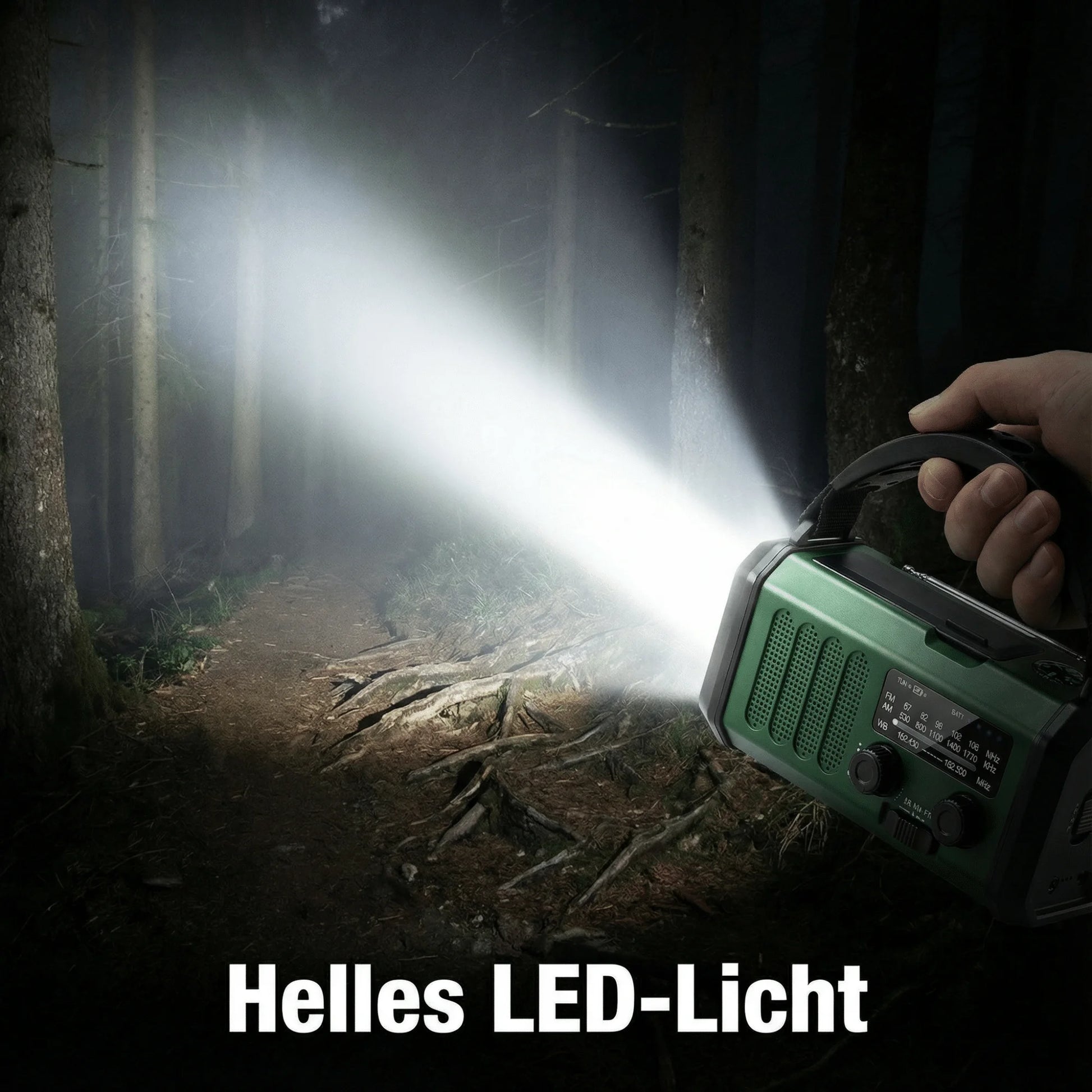 Emergency radio with crank & solar, 10000mAh power bank, flashlight & compass, FM/AM/WB, portable for outdoor use Digispots