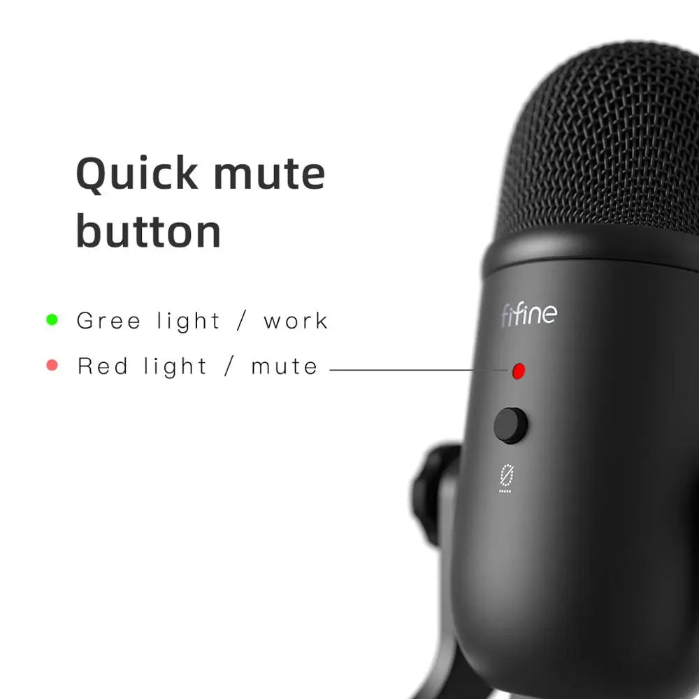 FIFINE K678 USB Microphone – Headphone Output, Volume Control for Streaming & Gaming Digispots