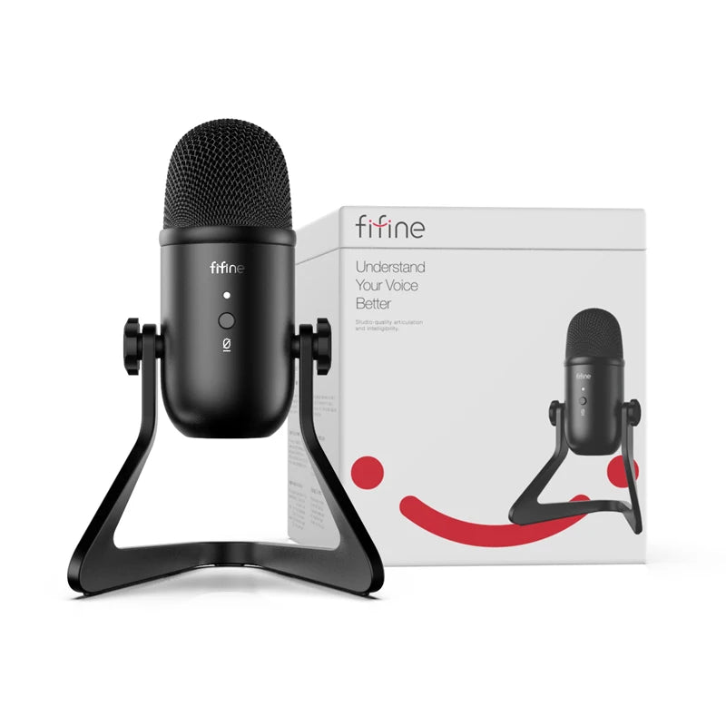 FIFINE K678 USB Microphone – Headphone Output, Volume Control for Streaming & Gaming Digispots