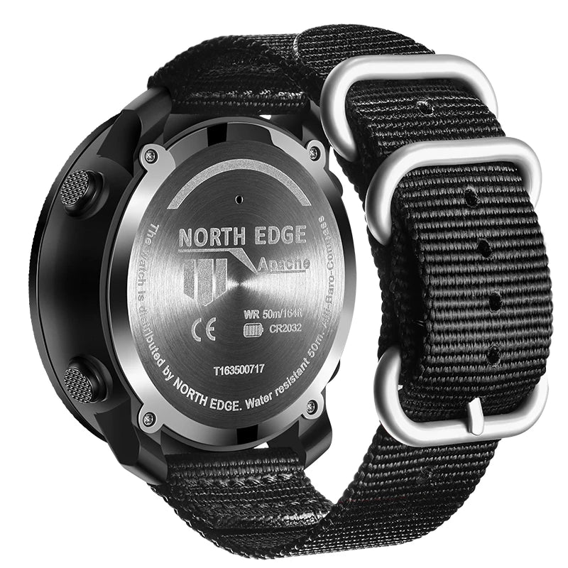 NORTH EDGE APACHE Military Smartwatch – Altimeter, Barometer, Compass & 50m Waterproof Digispots