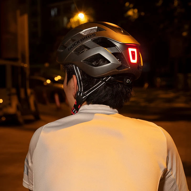 ROCKBROS Bike Light Waterproof Cycling Helmet Taillight Lantern For Bicycle LED USB Rechargeable Safety Night Riding Rear Light Digispots