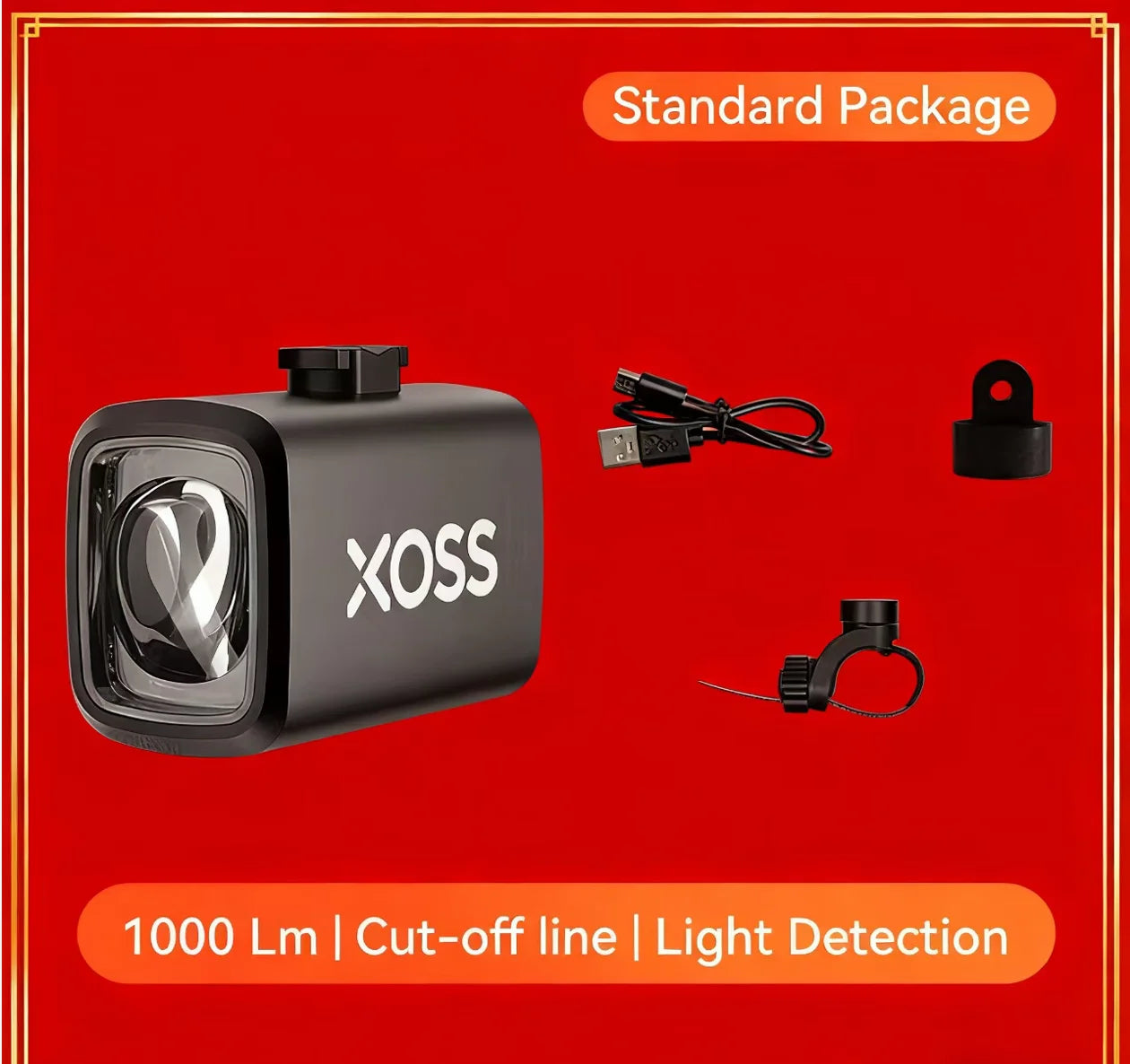 XOSS Bike Headlight 1000lm – Smart Sensor, Waterproof & USB Rechargeable Digispots