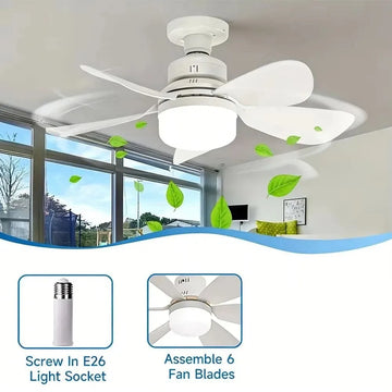 Modern Ceiling Fan with Remote Control – Silent LED Light, E27, 30W/40W for Living Room & Bedroom Digispots