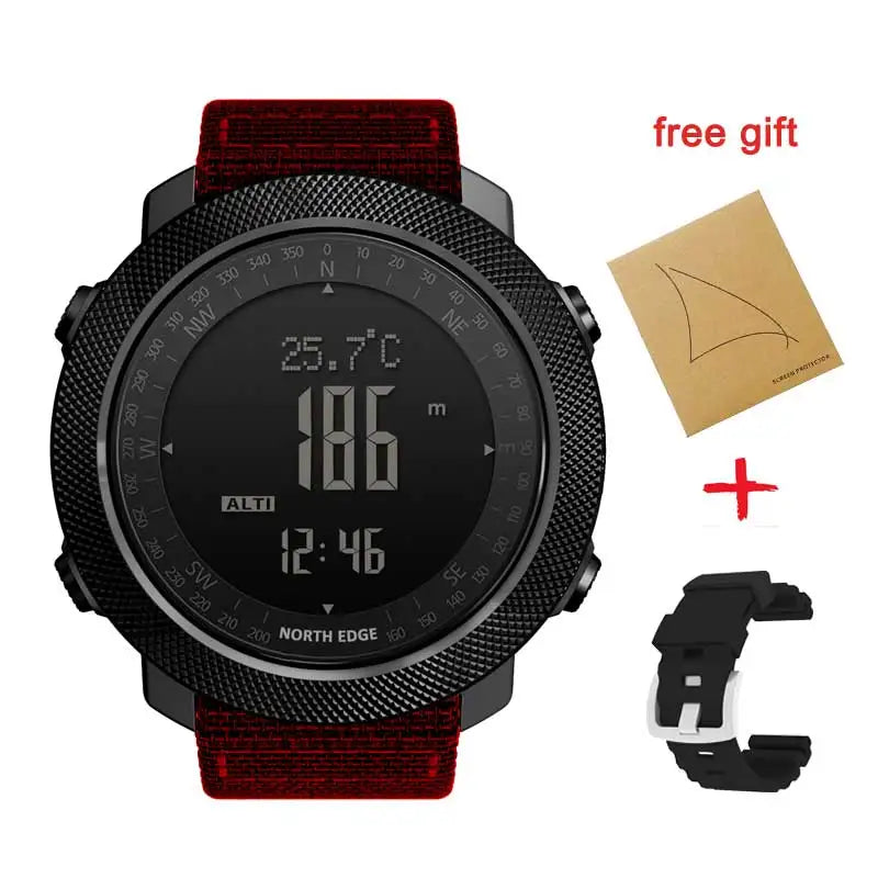 NORTH EDGE APACHE Military Smartwatch – Altimeter, Barometer, Compass & 50m Waterproof Digispots