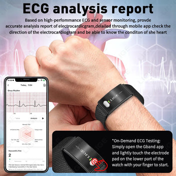ECG Smart Bracelet – Heart Rate, Blood Pressure & Fitness Tracker, Waterproof