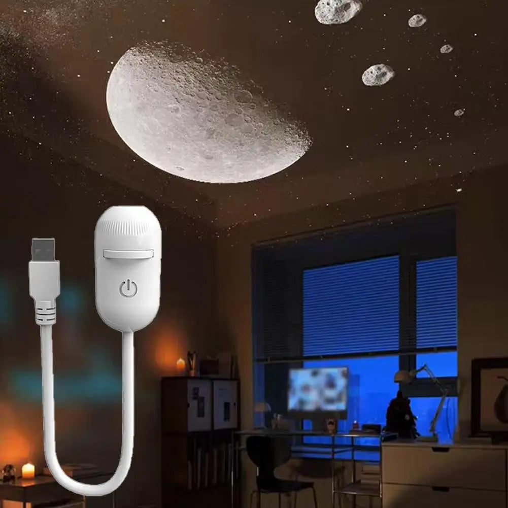 USB Night Light Starry Sky Projection Lamp Plug and Play Bullet Head Dimming 3 Modes LED Bedroom Atmosphere Lamp for Kids Room B Digispots