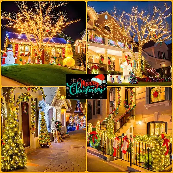 LED Plastic Leath Solar Powered Outdoor Fairy Lights IP65 Waterproof 8 Lighting Modes for Christmas Wedding Decoration Digispots