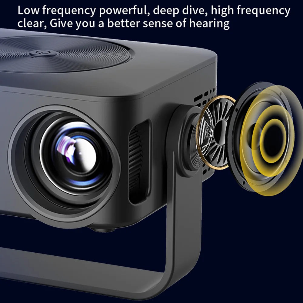 2025 New 1080P Mini Beamer Portable LED projector with Wi-Fi USB HDMI for Mobile Phone Laptop Home Theater Black Digispots