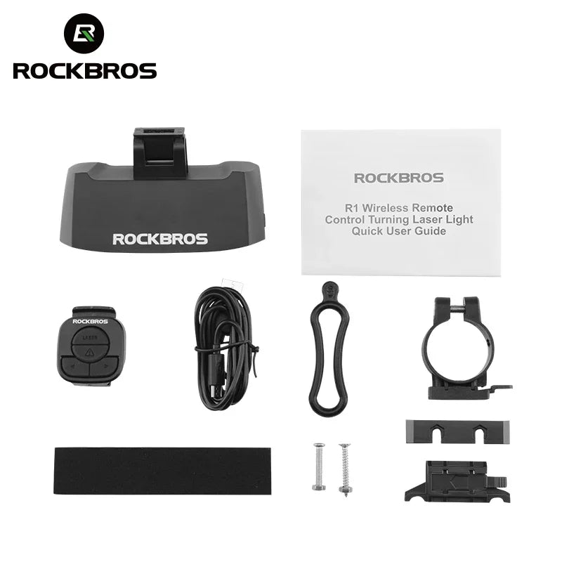 ROCKBROS Smart Remote-Controlled Bicycle Light Cycling Laser Tail Light with Turn Signal MTB Bike LED Warning Rear Light Digispots