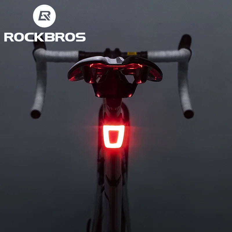 ROCKBROS Bike Light Waterproof Cycling Helmet Taillight Lantern For Bicycle LED USB Rechargeable Safety Night Riding Rear Light Digispots