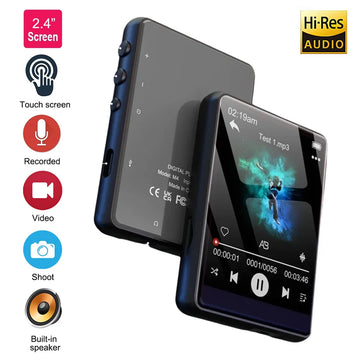 128GB Touch Screen MP3 Player – Bluetooth Hi-Fi Music Player with Built-in Speaker & Camera