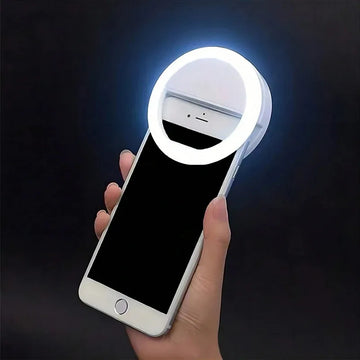 LED Selfie Ring Light – Rechargeable Clip-On Fill Light for Phone, 4 Colours