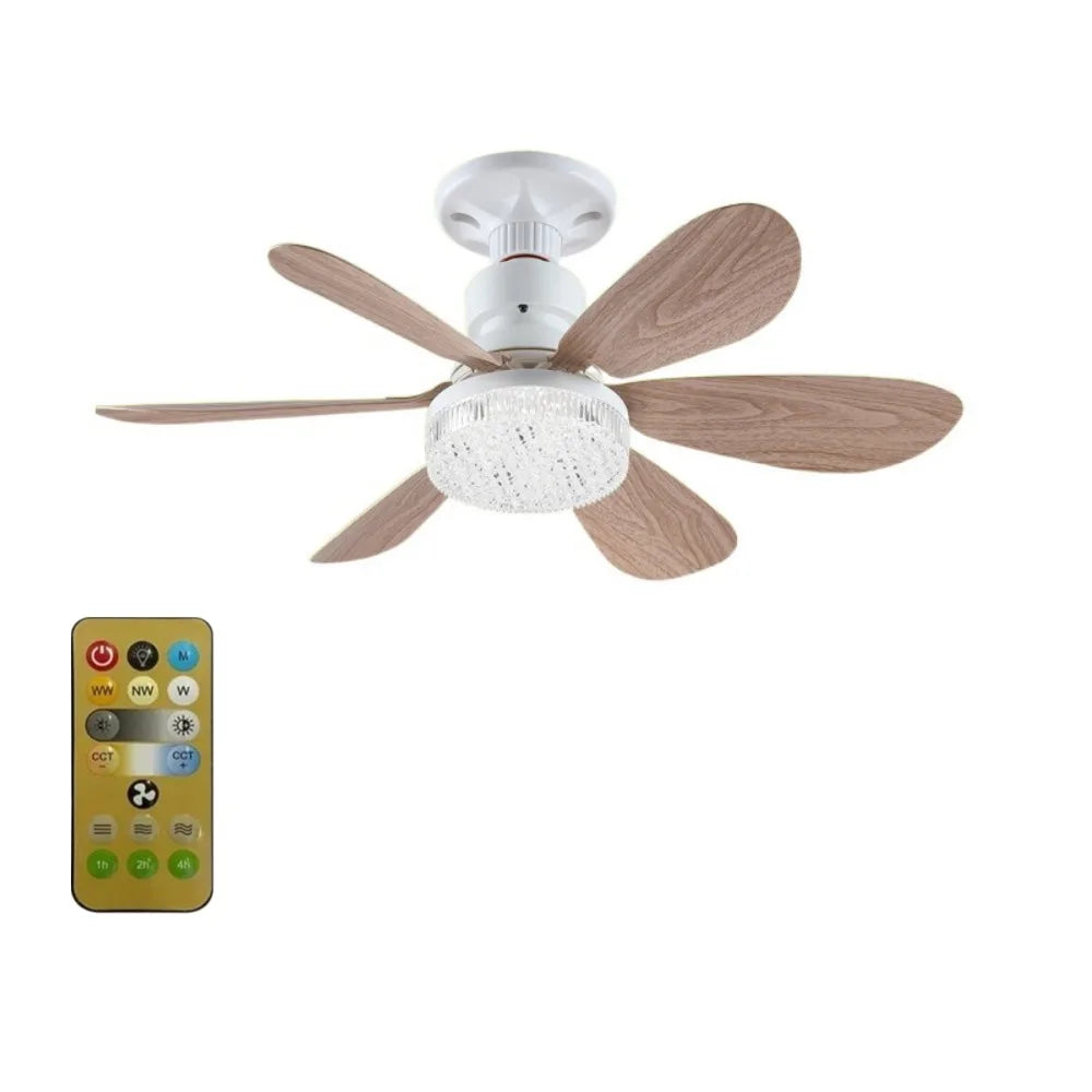 Modern Ceiling Fan with Remote Control – Silent LED Light, E27, 30W/40W for Living Room & Bedroom Digispots