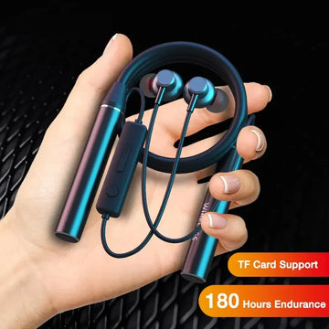 Wireless Neckband Headphones – 180Hr Battery, Bluetooth 5.3, Bass Stereo with Mic