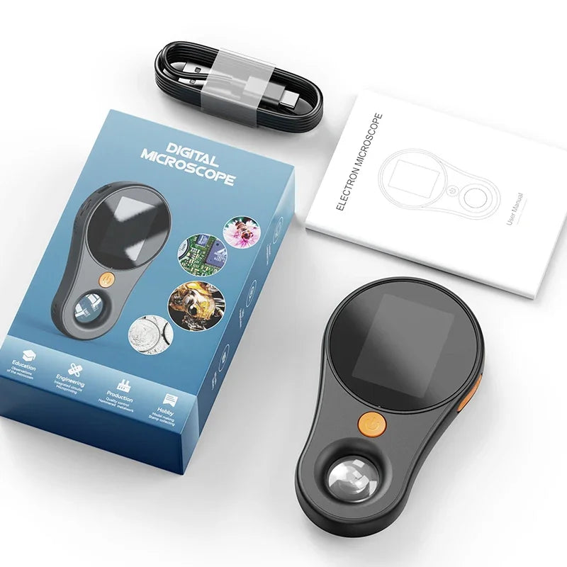 500X Magnification Digital Microscope 2MP Magnifying Glass with 8Light for Electronics Repair Video Coins Microscopio 600mAh Digispots