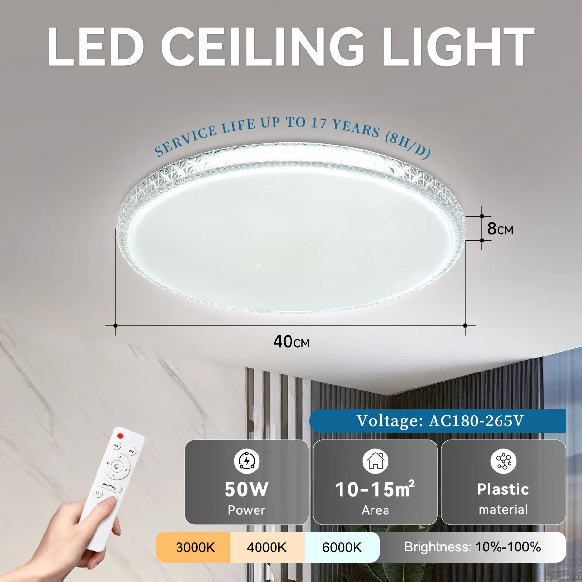 Smart Led Ceiling Light with Remote Control 3 Colors Dimmable Ceiling Lights Ultrathin Panel Lamps Bedroom Kitchen Ceiling Lamp Digispots