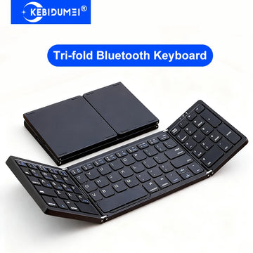 Tri-Fold Bluetooth Keyboard – Portable Foldable Wireless Keyboard for Tablet, Phone & Laptop