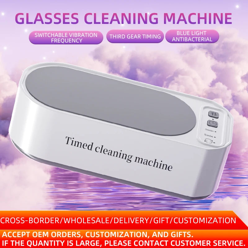 Ultrasonic Cleaner – 3-Speed Timer, Blue Light Antibacterial for Jewelry, Glasses & Brushes Digispots