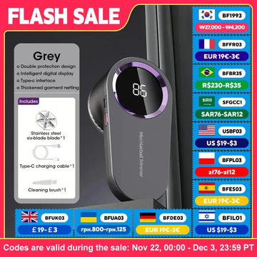 Electric Fabric Shaver & Lint Remover – USB Rechargeable Clothes Bobble Remover with LED Display