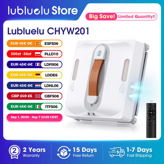 Lubluelu Robot Window Washer 8-Layer Safety Protection 9000Pa Suction Intelligent Path Edge Cleaning Home Glass Cleaning Robot Digispots