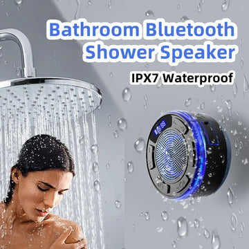 Waterproof Bluetooth Shower Speaker – IPX7, Suction Cup Mount