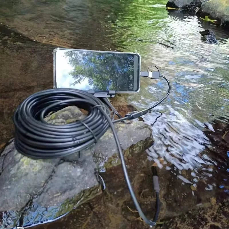 40m Fish Finder Underwater Fishing Endoscope Camera 960P Cars Sewer Inspection Borescope Waterproof 3In1 For Usb Android Type-C Digispots