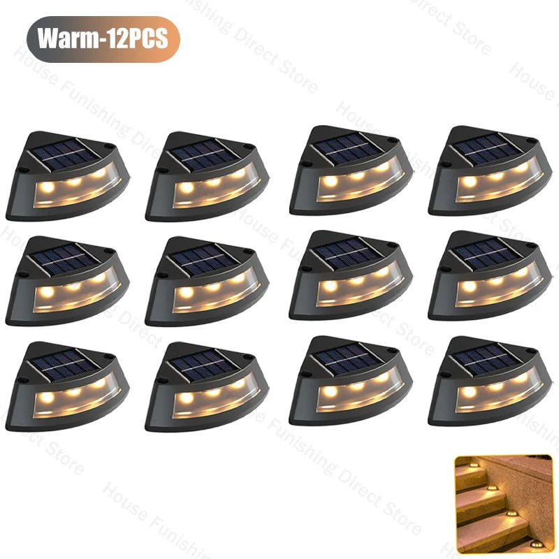 NEW Solar Step Lamp Outdoor Home Garden Staircase Patio Lights Steps Walkway Lights Solar Lamp outdoor LED Decorative Lights Digispots