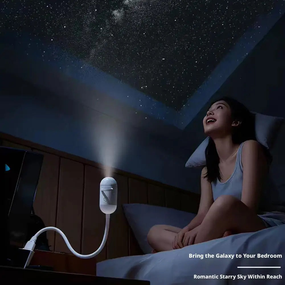 USB Night Light Starry Sky Projection Lamp Plug and Play Bullet Head Dimming 3 Modes LED Bedroom Atmosphere Lamp for Kids Room B Digispots