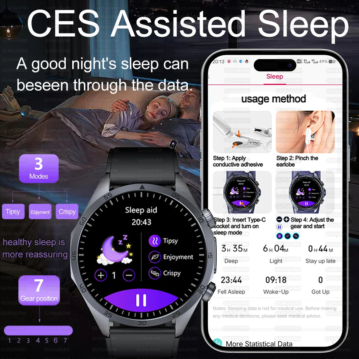 2026 New Nursing level Pulse therapy Health Smartwatch Men ECG+PPG Blood pressure lipid CES sleep aid Body fat BMI Men Braceles Digispots