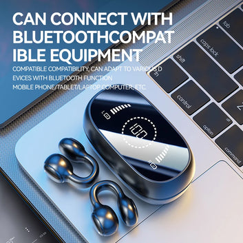 M47 Bone Conduction Clip-On Earphones – Wireless Bluetooth 5.3 Open Ear Sports Headphones