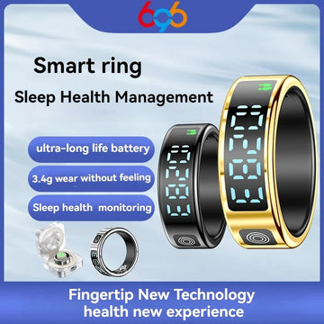 Smart Ring – LED Display, Heart Rate, Blood Oxygen, 5ATM Waterproof & Gesture Control Digispots