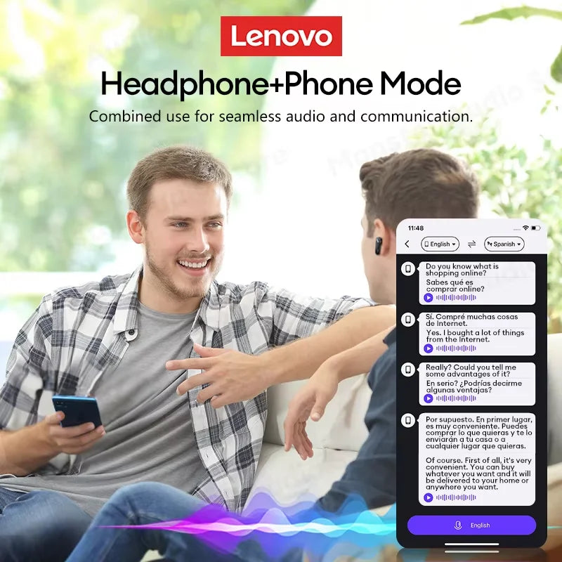 Choice Lenovo GM2 Pro AI Bluetooth Earphones Instant Translation With HD Calls Headphones Low Latency With Dual Modes Earbuds Digispots