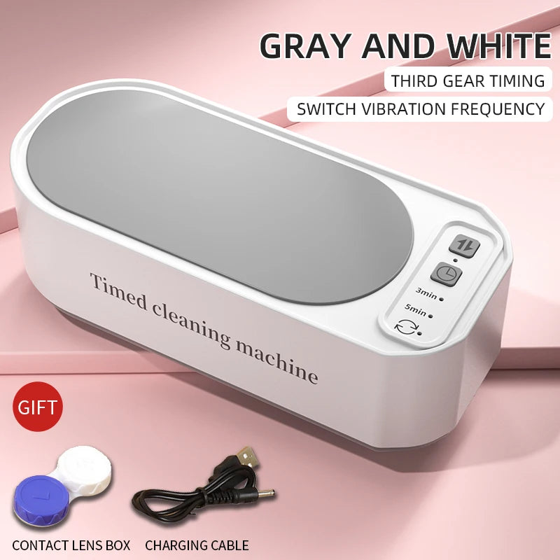 Ultrasonic Cleaner – 3-Speed Timer, Blue Light Antibacterial for Jewelry, Glasses & Brushes Digispots