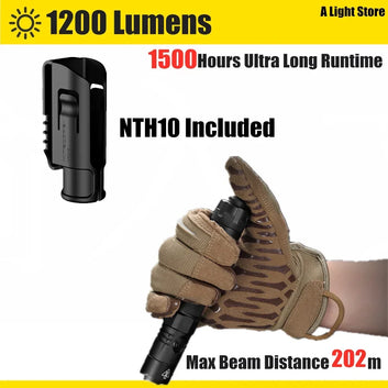 NITECORE MH12 V2 taktinen taskulamppu – 1200 lumenia, USB-C-ladattava ja IPX8 vedenpitävä