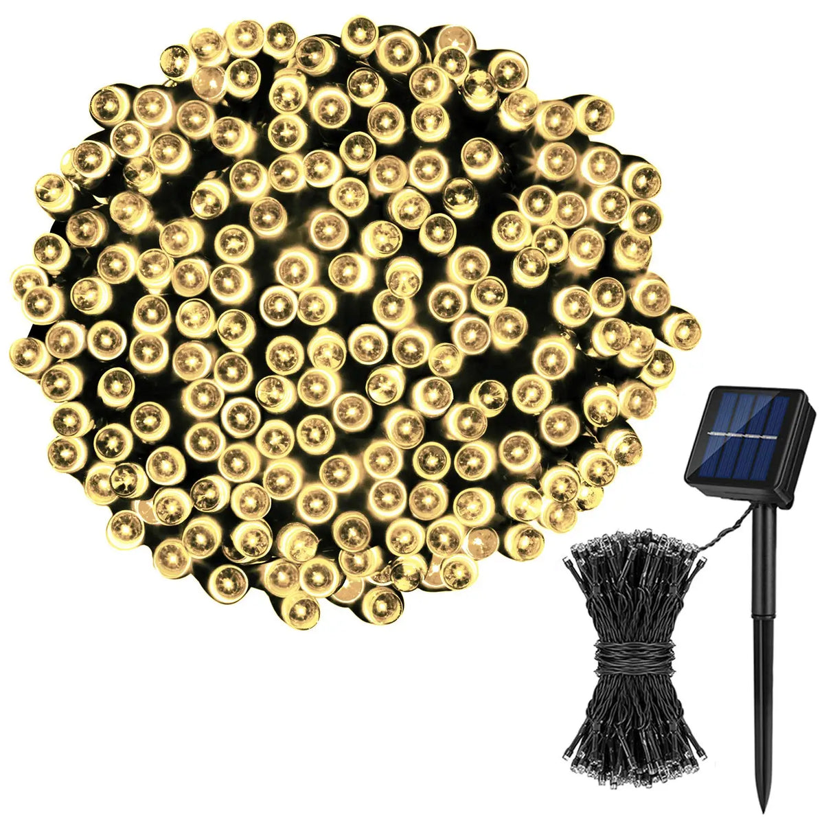 LED Plastic Leath Solar Powered Outdoor Fairy Lights IP65 Waterproof 8 Lighting Modes for Christmas Wedding Decoration Digispots