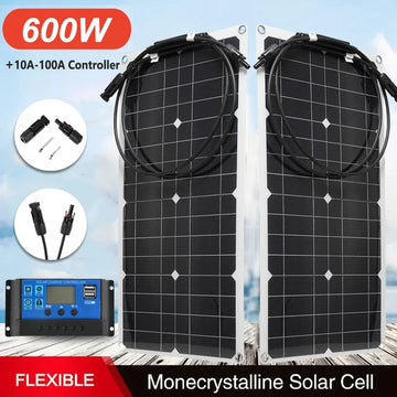 Flexible Solar Panel Charger – 18V, Foldable Design for Camping & RV