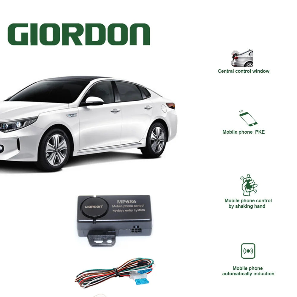 Smartphone Car Alarm System, Compatível Com iOS E Android Phone, Remoto Smart Key Car Start and Stop System, PKE Car Digispots
