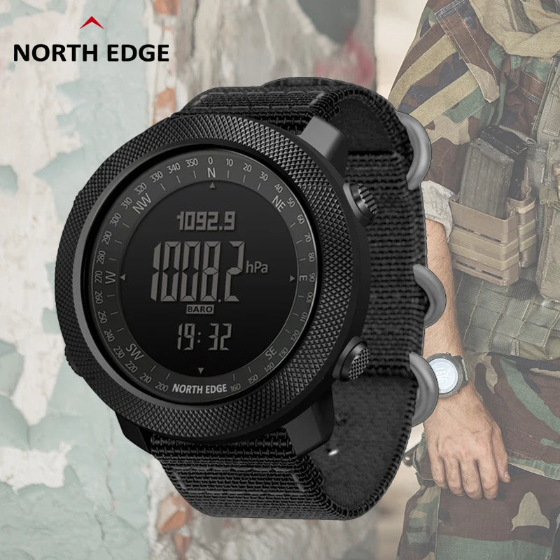 NORTH EDGE APACHE Military Smartwatch – Altimeter, Barometer, Compass & 50m Waterproof Digispots