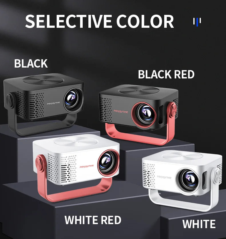 2025 New 1080P Mini Beamer Portable LED projector with Wi-Fi USB HDMI for Mobile Phone Laptop Home Theater Black Digispots