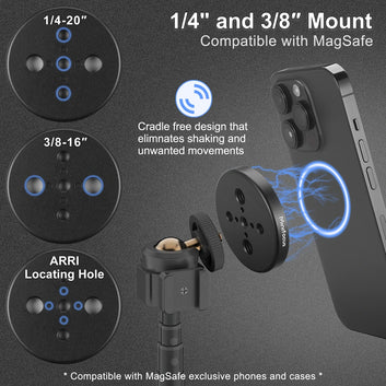 Magnetic Selfie Stick Tripod – 360° Rotatable MagSafe Phone Stand for iPhone & Android