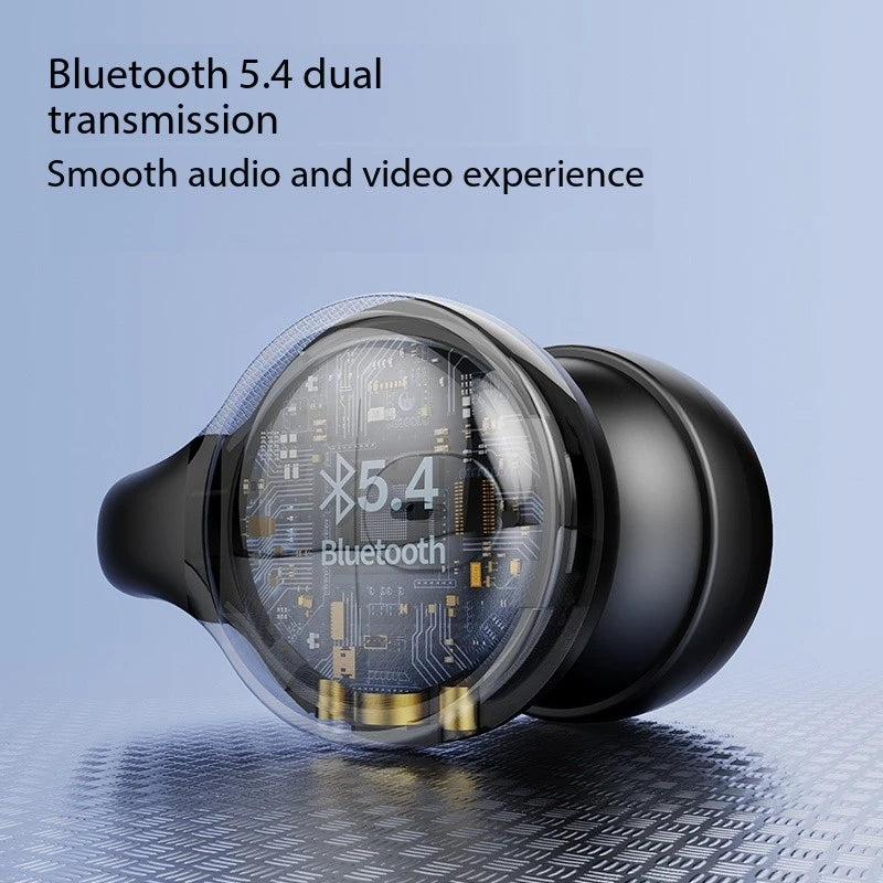 New Mirror-Style Digital Display Soft Silicone Ear Clip Wireless Bluetooth Headphones with Noise Reduction, High-Definition, and Lossless for Sports Digispots