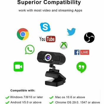 4K USB Webcam with Microphone – 60fps HD Camera for PC, Zoom & Video Conferencing