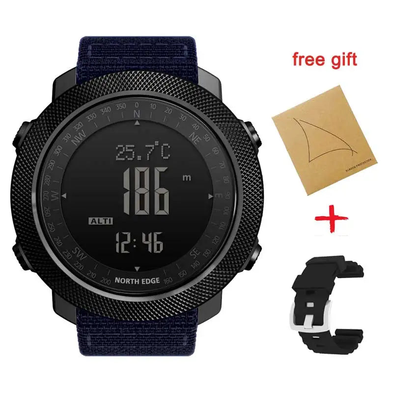 NORTH EDGE APACHE Military Smartwatch – Altimeter, Barometer, Compass & 50m Waterproof Digispots