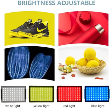 LED Video Licht Kit – RGB-Filter, Stativ & 4 Farbfolien für Streaming, YouTube & Fotografie
