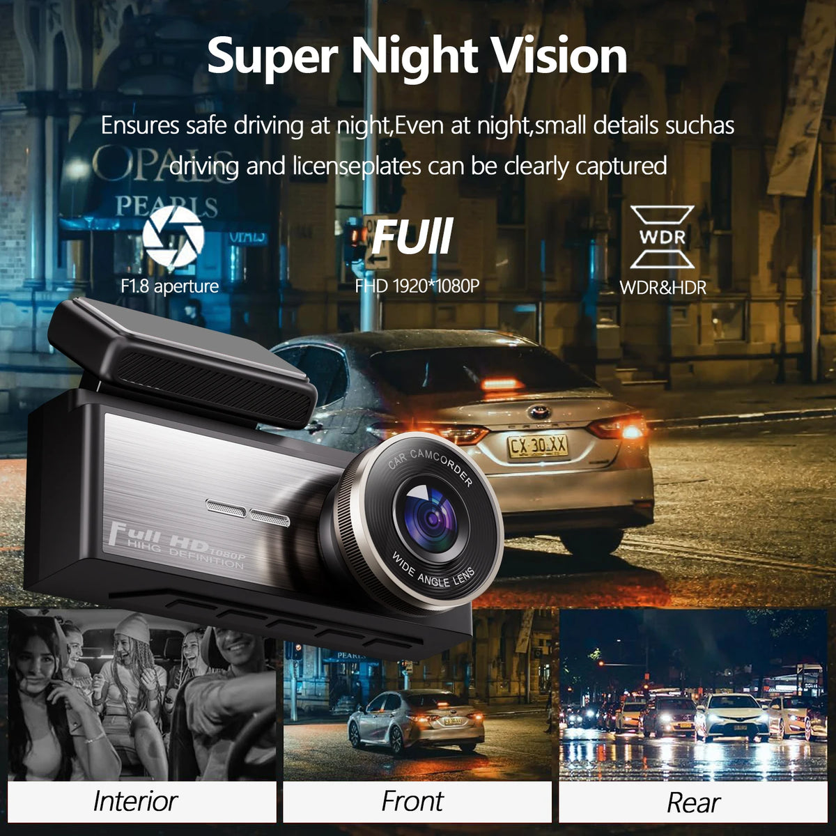 3 Channel WIFI Dash Cam 1080P Car Dvr Interior Vehicle Three Way Camera Mini DVRs Recorder Video Registrator Dashcam Camcord Digispots
