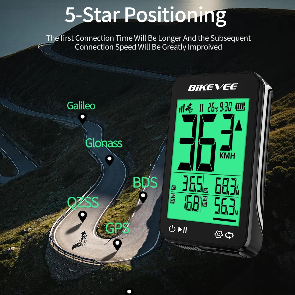 Wireless Bike Computer GPS Bicycle Speedometer MTB Road Odometer Multifunction USB Rechargeable Digital Stopwatch Tracker Digispots